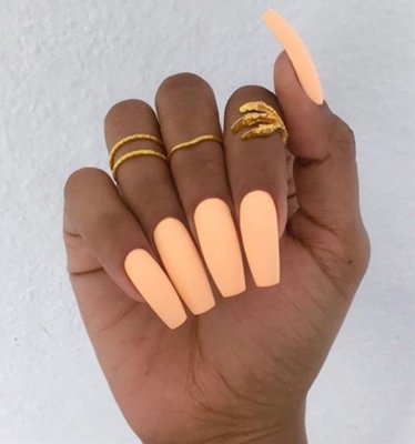 peach matte nail designs
