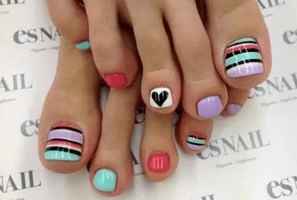 Colorful Toe Nail Design
