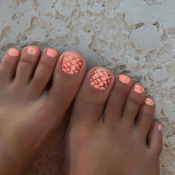 Mermaid Toe Nail Design