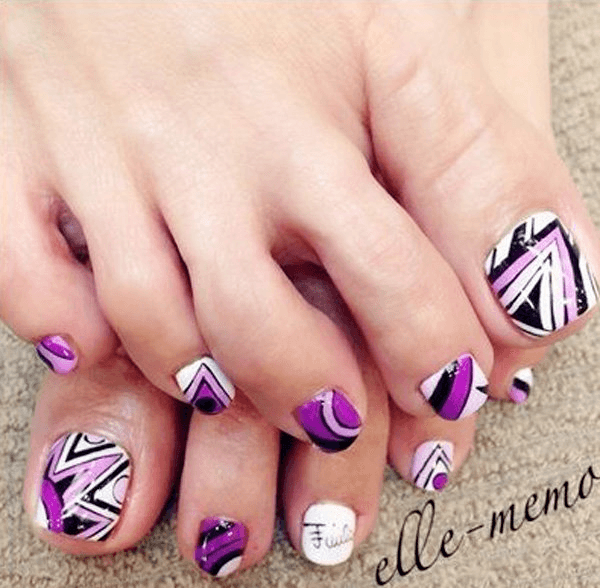 Purple Toe Nail Design