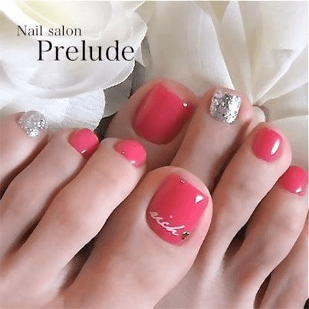 Valentine's Day Toe Nail Design