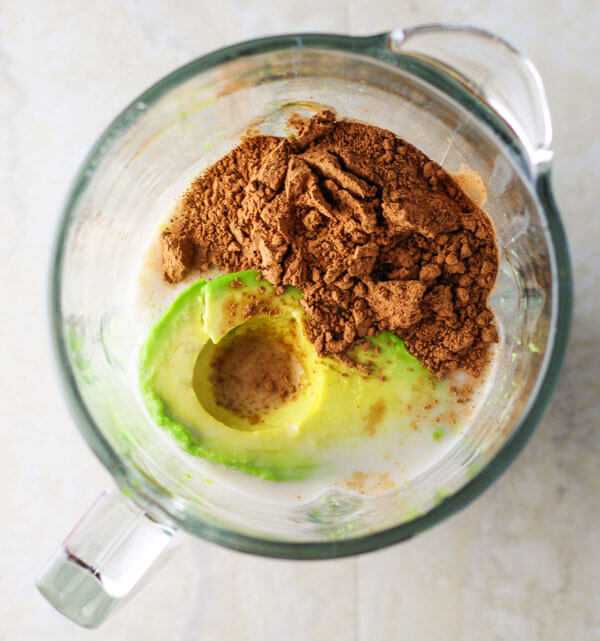 avocado cocoa powder and honey