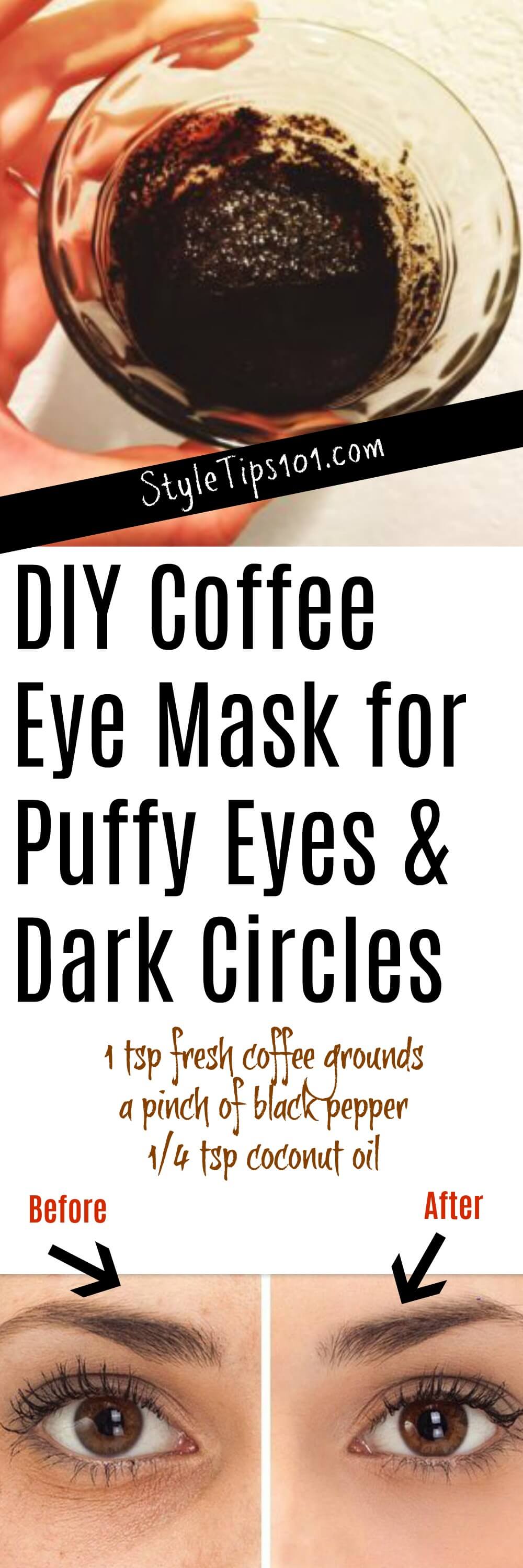 Homemade Coffee Eye Mask for Puffy Eyes and Dark Circles