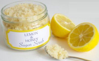 lemon and honey sugar scrub