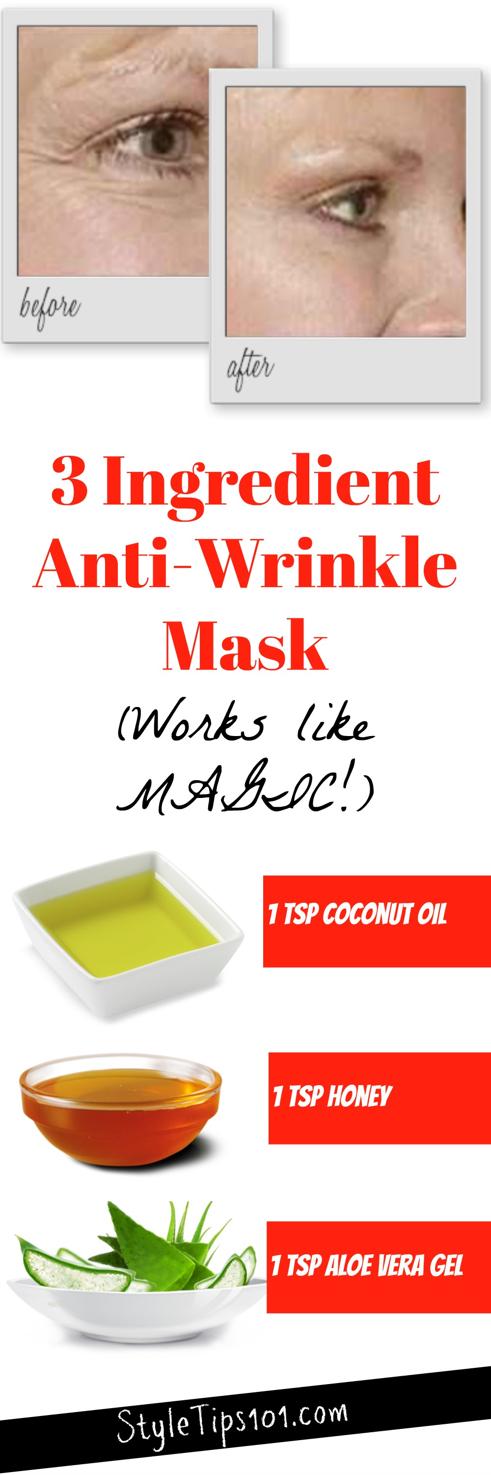 Homemade AntiWrinkle Mask for Wrinkles, Fine Lines, and Crow's Feet