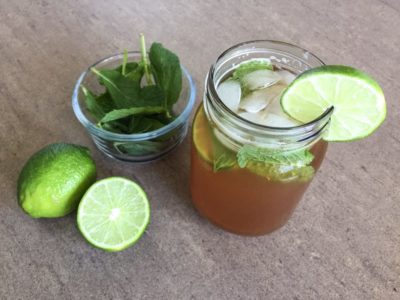 mint lime iced tea