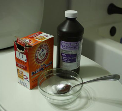 baking soda and hydrogen peroxide