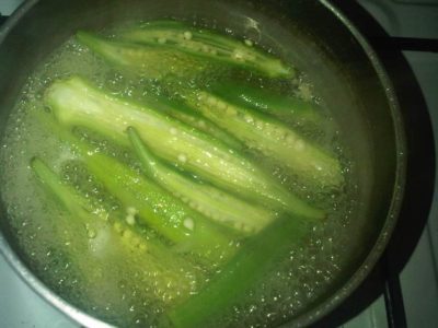 boiling okra