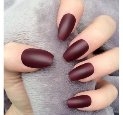 matte wine nails