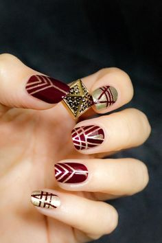 tribal wine nails