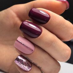 pink and burgundy nails