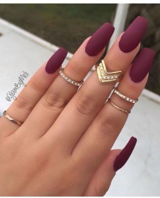 matte wine nails