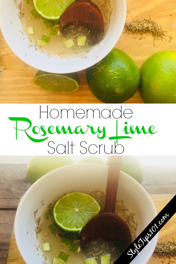 Homemade Rosemary Lime Salt Scrub