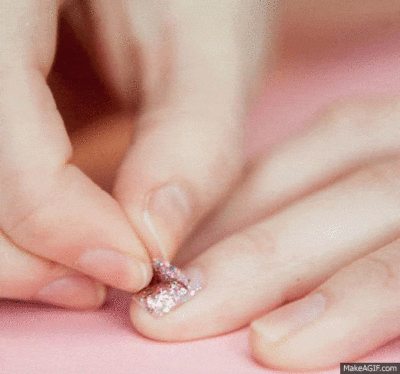 peeling off glitter polish