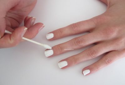 qtip to clean up nails