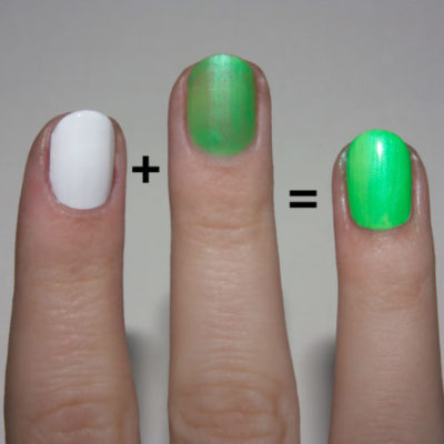 white nail polish to make colors pop