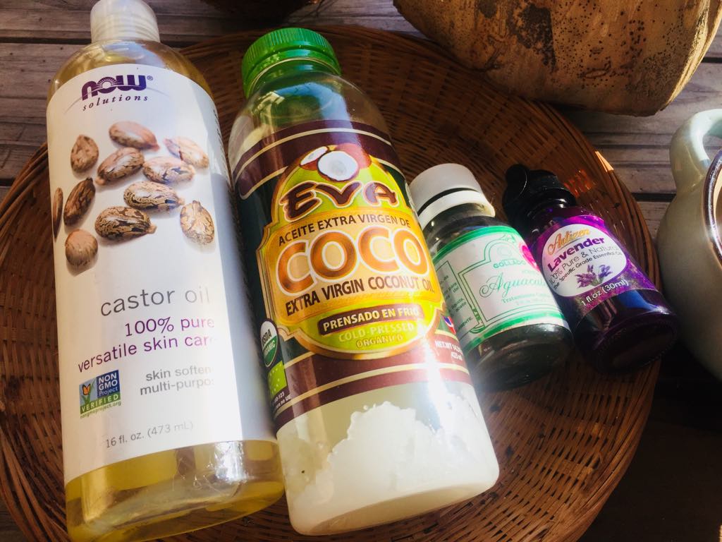 castor oil coconut oil avocado oil lavender oil