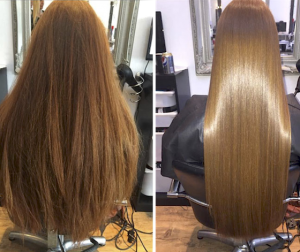 before and after dry hair